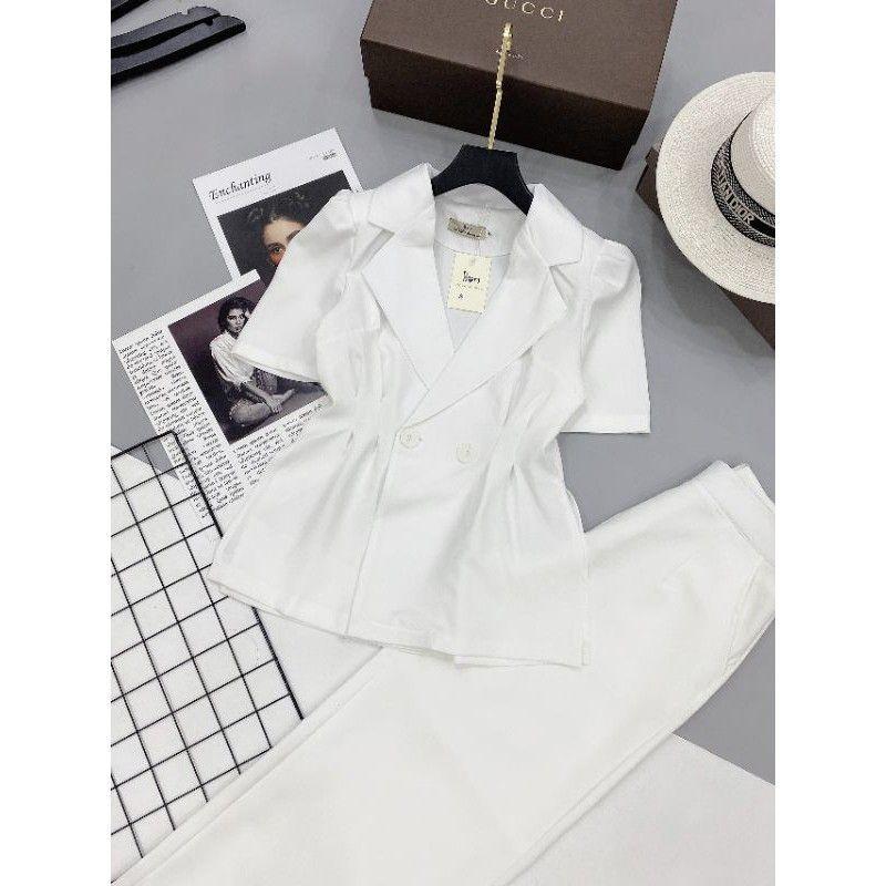 A553 Áo vest cách điệu dáng tay lửng chiết ly eo tỷ mỷ, dáng ôm vạt xòe 3 tone màu nổi bật