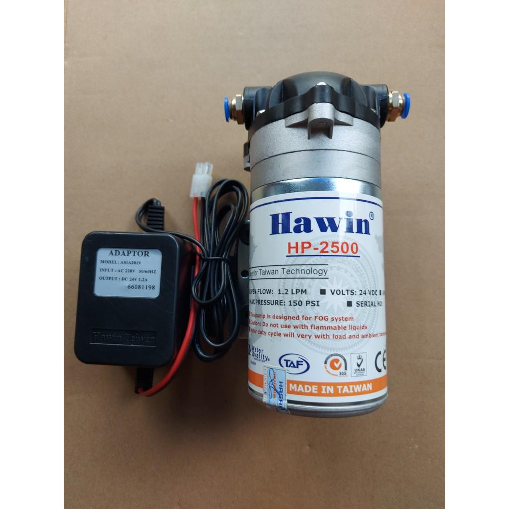 Máy Phun Sương ĐL làm mát HP2500 xài 5-15 béc phun. kèm Nguồn 24V. tặng kèm 2 nối ren 17/8mm chưa bao gồm lọc ly