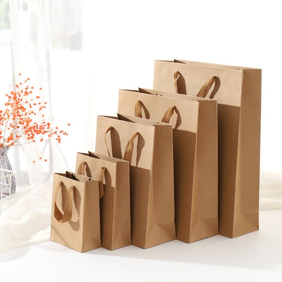 Túi giấy kraft nâu loại dày dài Kraft 260 cao cấp thân thiện với môi trường đủ size