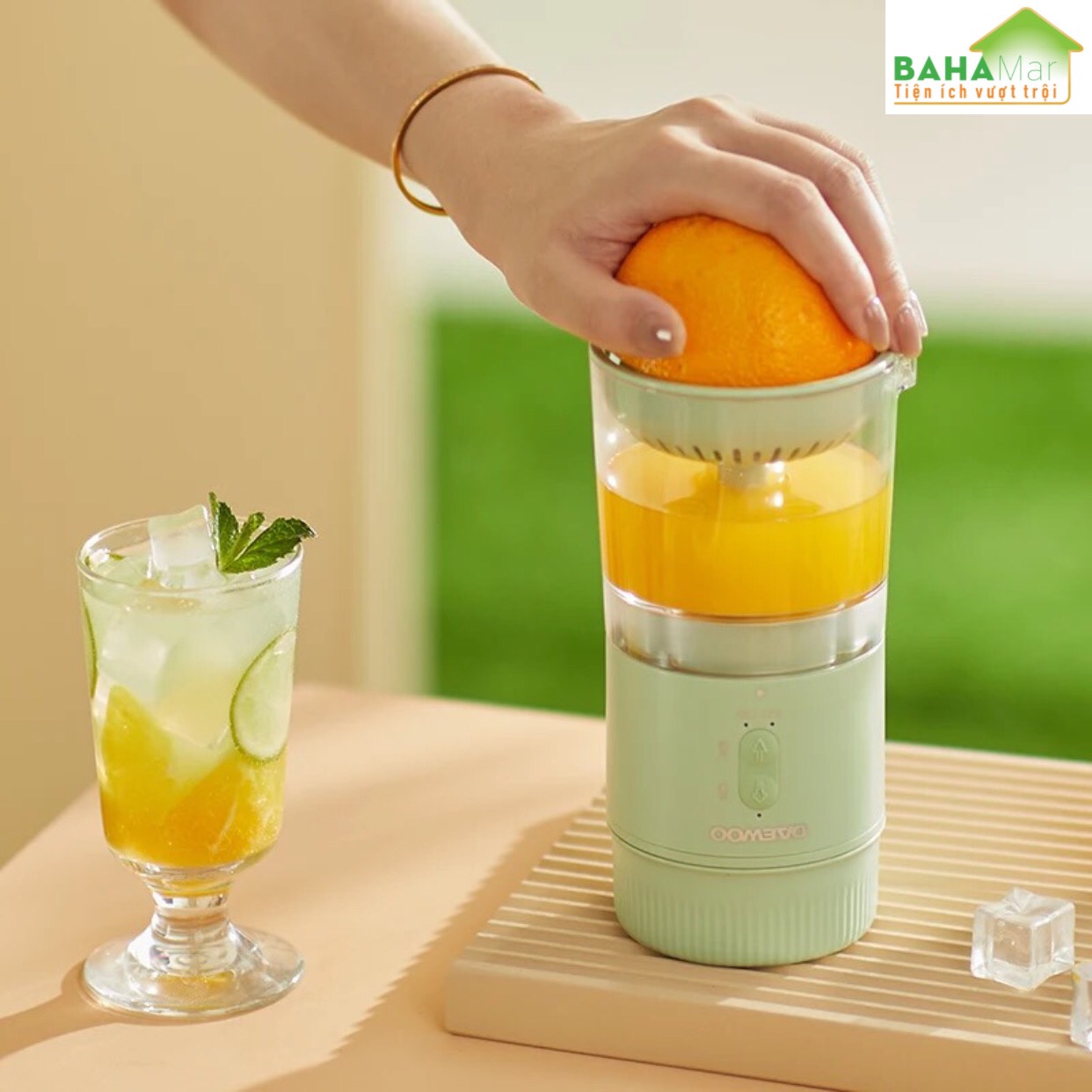 MÁY ĐA NĂNG VẮT CAM, ÉP TRÁI CÂY XAY SINH TỐ SẠC ĐIỆN TIỆN MANG THEO KHẮP NƠI "BAHAMAR" Có thể điều chỉnh 2 tốc độ, 45RPM và 18000RPM
