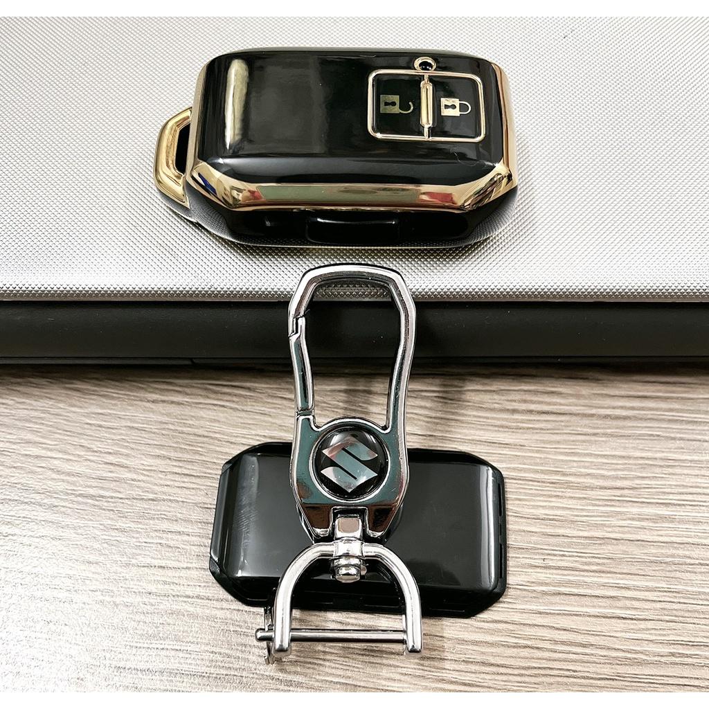 Móc khóa kèm ốp bảo vệ chìa khóa xe Suzuki XL7 nhựa mềm TPU tráng gương.
