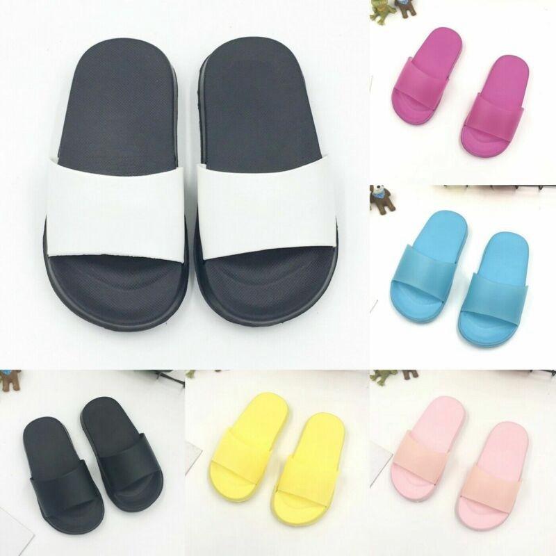 FLIP FLOPS SLIDER SLIDER Sandals Kids Trẻ em trai Slider Slider Slid Trượt trên thanh trượt Color: Black White Shoe Size: 26