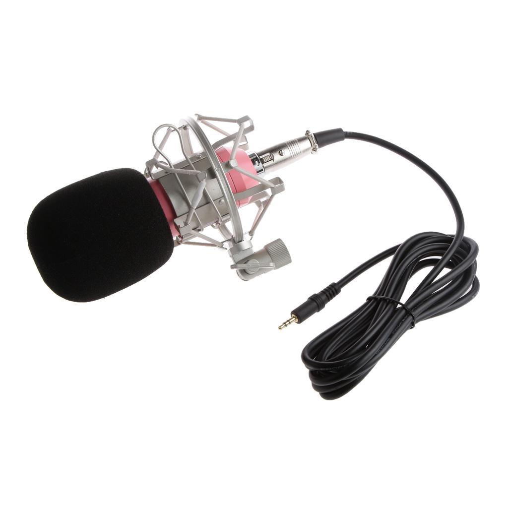 BM700 Condenser Microphone Shock Holder Vocal Mic Studio Sound Record Pink