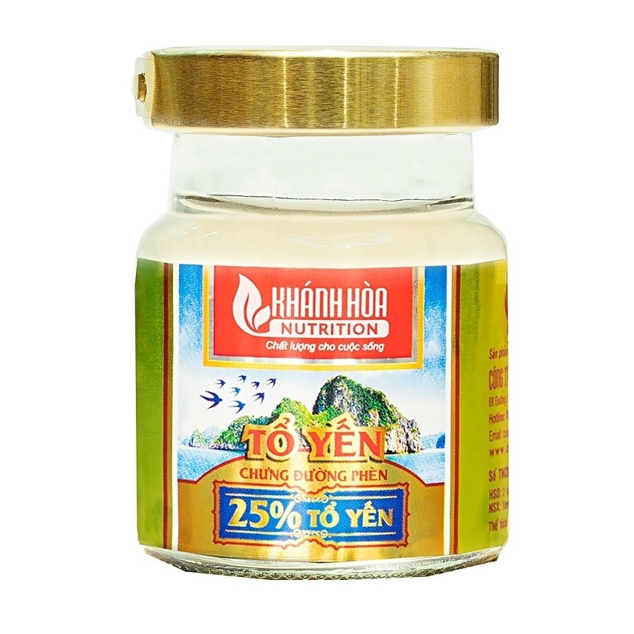 Tổ Yến 25% Chưng Đường Phèn Cao Cấp  Khánh Hòa Nutrition - Lọ 70ml