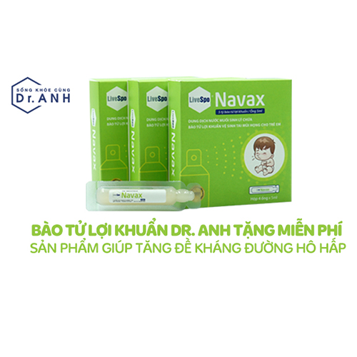 combo 3 hộp kèm xịt bào tử lợi khuẩn Lợi khuẩn Livespo Navax vệ sinh và ngừa viêm tai, mũi, họng bảo vệ và phục hồi niêm mạc mũi của trẻ