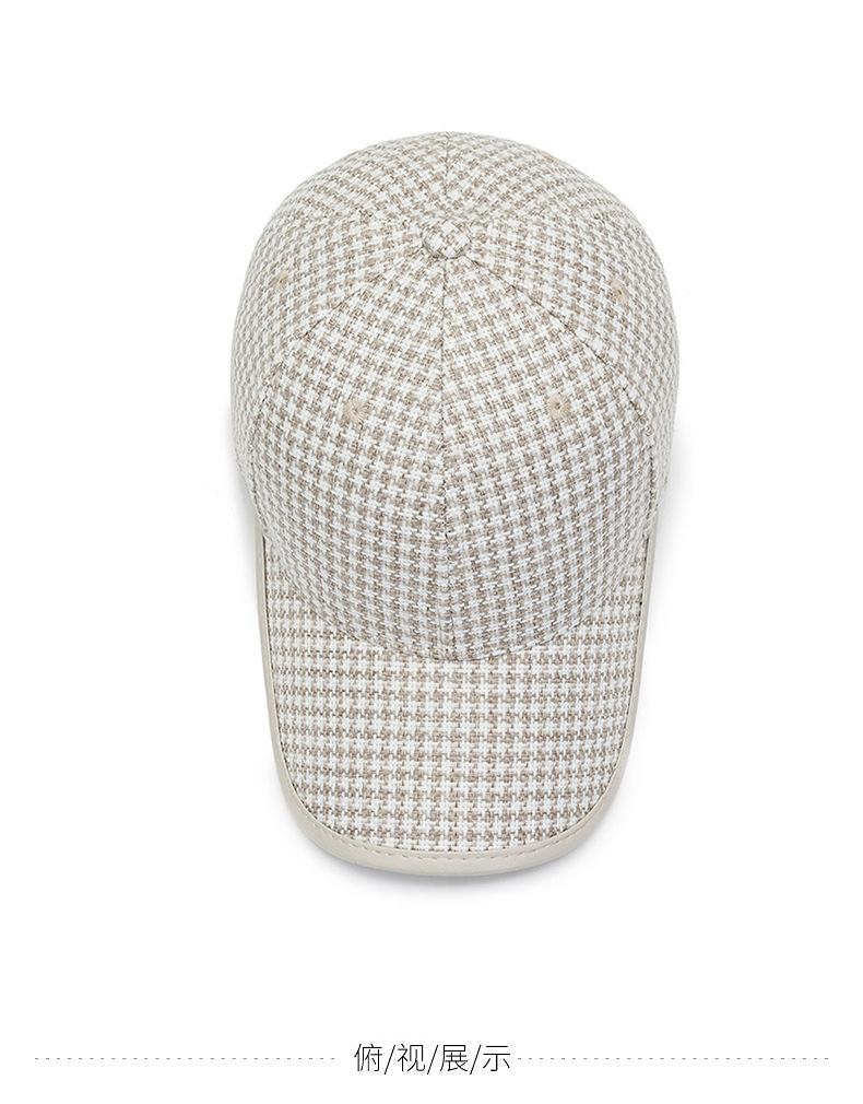 2023 Phụ nữ Mũ Summer Mũ bóng chày mũ Houndstooth Lattice Cap Cap Nữ thể thao cho Gorros Sun Hat Snapback Phổ biến Retro Color: Beige