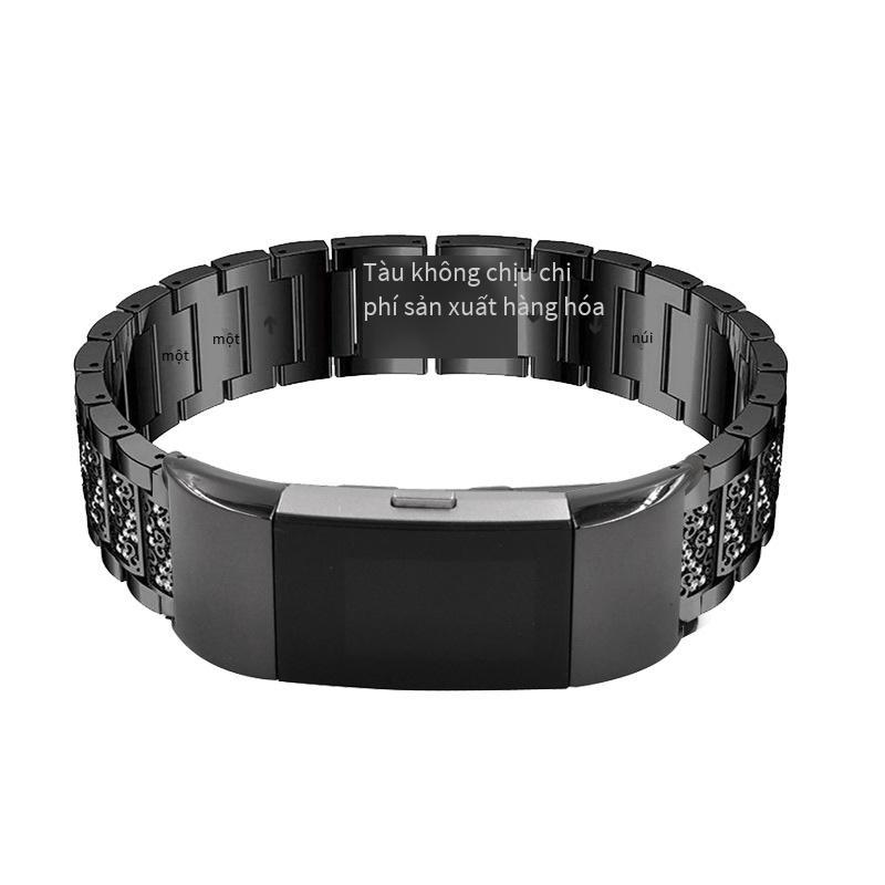 Đảm Bảo Chất Lượng Cho Fitbit Charge2 Đồng Hồ Kim Cương Bộ Kim Loại Dây Đeo Thép Không Gỉ Chắc Chắn Hợp Kim Liên Kết Dây Đồng Hồ
