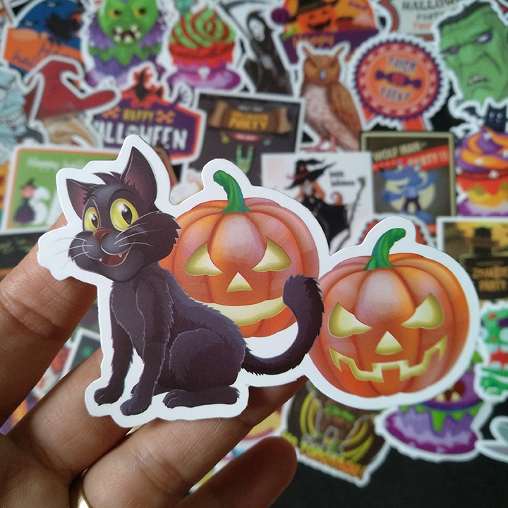 Bộ Sticker dán cao cấp chủ đề HALLOWEEN - Dùng dán Xe, dán mũ bảo hiểm, dán Laptop