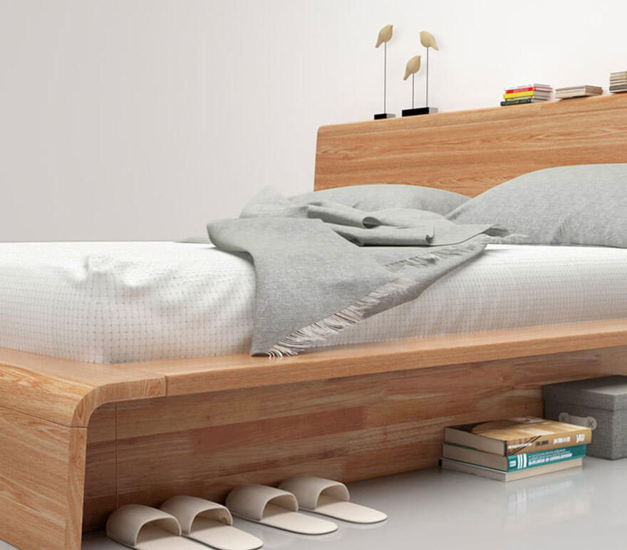 Mẫu giường ngủ gỗ tự nhiên thiết kế đẹp