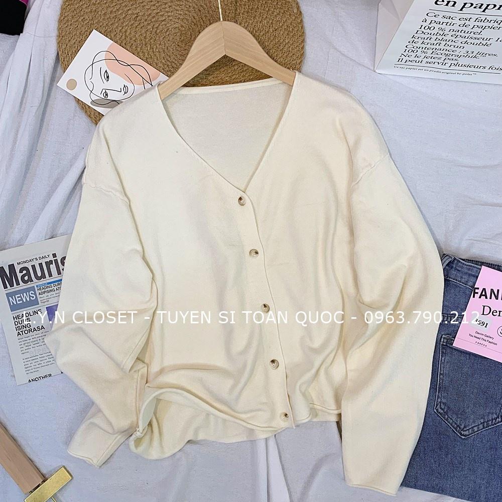 Áo len cardigan trơn xoắn 19769 hàng Quảng Châu Lyn Closet A135L