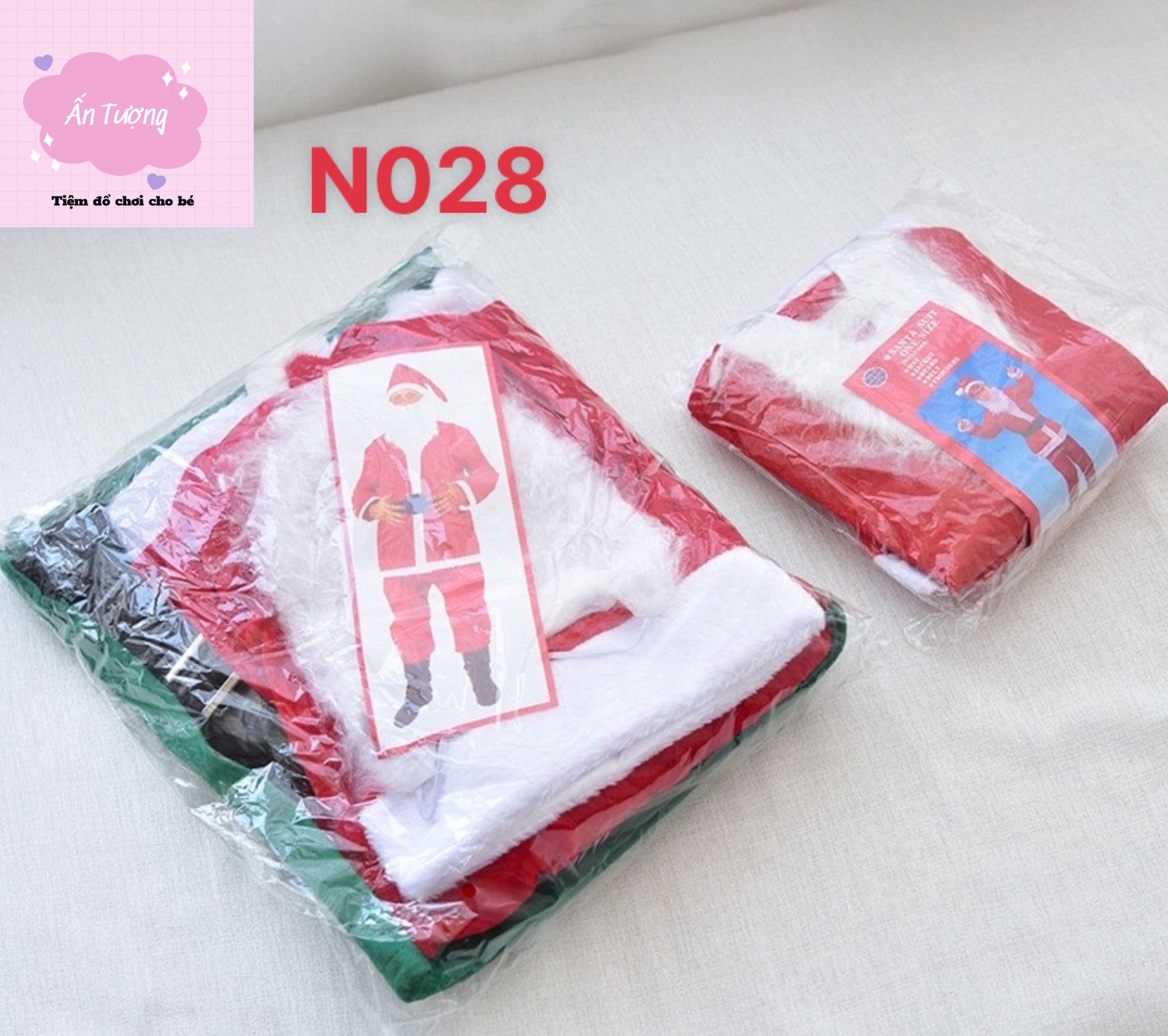Bộ quần áo Ông Già Noel - Bộ trang phục hoá trang Ông già Noel người lớn- Bộ 7 chi tiết hoá trang ông già Noel