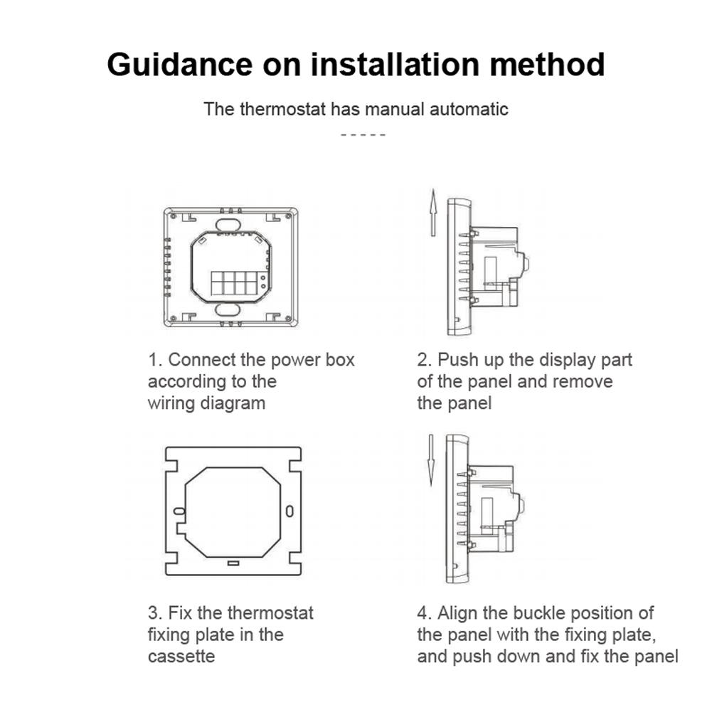 I8HGA Tuya WiFi Intelligent Temperature Controller Thermostat Backlight Brightness Automatic Adjustment Home Away Mode Mobilephone APP Remotes Control Compatible with Alexa Google Home Voice Control