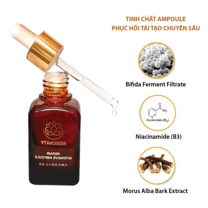 Tinh chất làm trắng Ampoule BESKINATY Hàn Quốc Cao Cấp tái tạo phục hồi chuyên sâu Repair Intensive Ampoule - Hộp 50ml