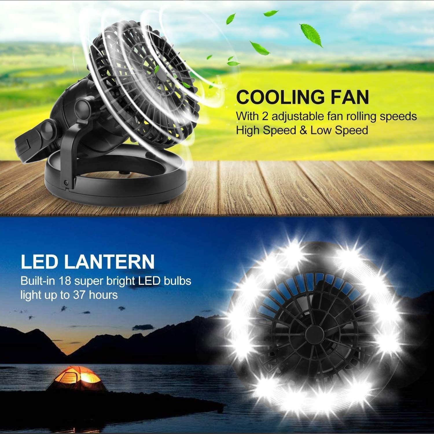 Đèn led quạt cắm trại đèn lều cắm trại ngoài trời đèn cắm trại ngoài trời