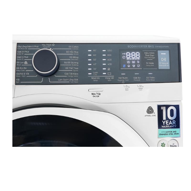 [HCM] Máy Giặt Electrolux Inverter 8 kg EWF8024P5WB - 15 Chương Trình Giặt - Hàng Chính Hãng