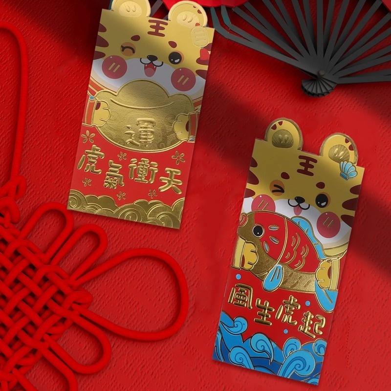 6 Bao lì xì đỏ mừng năm mới 2022 hình hổ và hoạt hình dễ thương