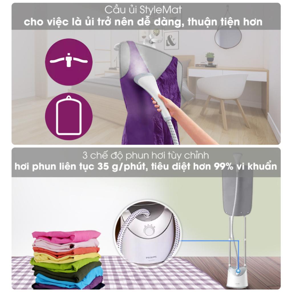 Bàn Ủi Hơi Nước Đứng PHILIPS GC487, 1800W - 1.4Lit, Phun Hơi Liên Tục, Hàng Chính Hãng