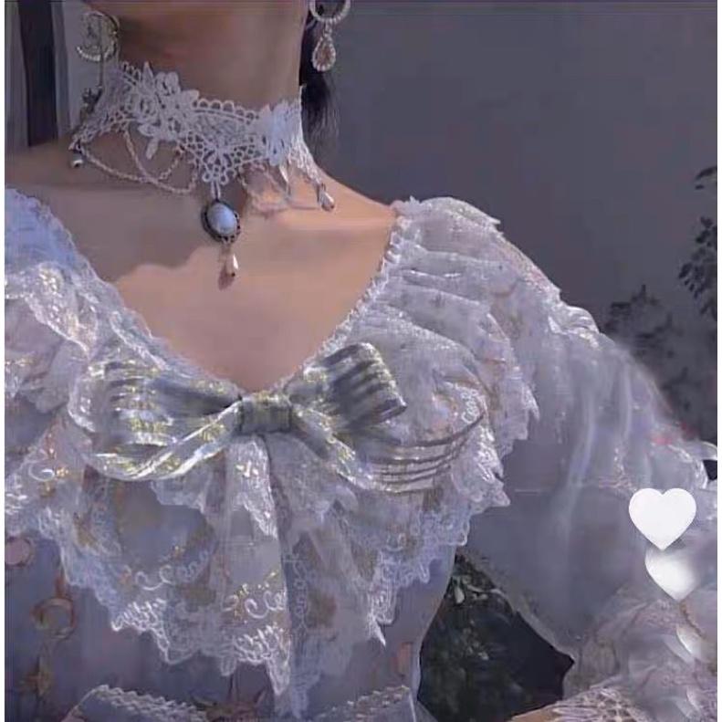 Choker ren cổ điển ren trắng - Arora boutique
