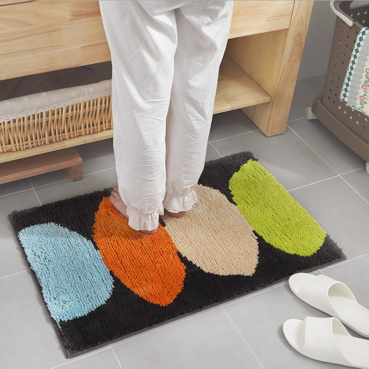 Thảm Cotton Len Dệt Vải Nổi Chiếc Lá Cao Cấp PA9162