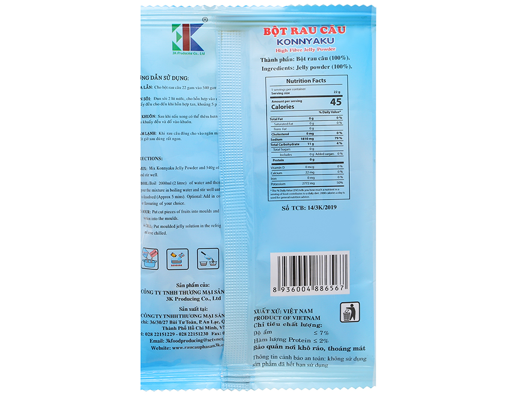 Bột Rau Câu Konnyaku 22g