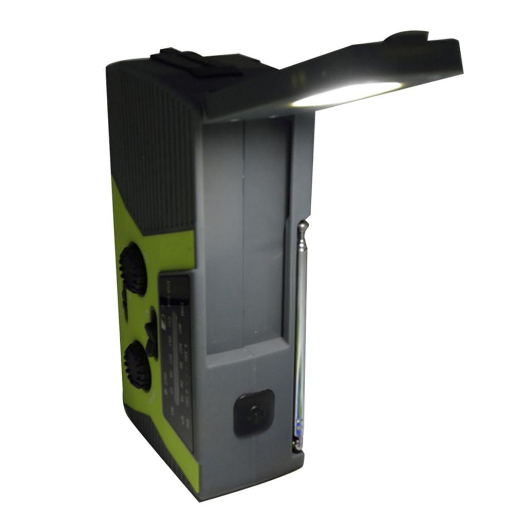 Multi-functional Solar Hand Crank  Weather Radio Flashlight Green