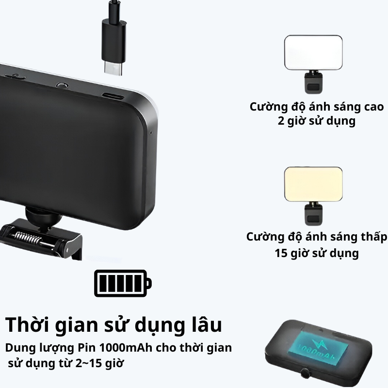 Hình ảnh Đèn Trợ Sáng F6 Kẹp Điện Thoại / Laptop Dùng Để Livestream, Chụp Hình Có 3 Chế Độ Sáng - Hàng chính hãng