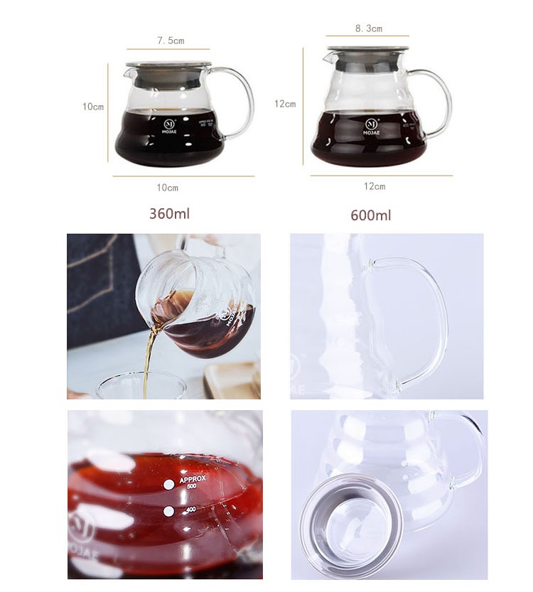 COMBO BỘ SẢN PHẨM PHA CÀ PHÊ DRIP V60 GỒM 4 MÓN ( BÌNH RÓT INOX - PHỄU SỨ - BÌNH ĐỰNG THUỶ TINH - GIẤY LỌC 40 TỜ