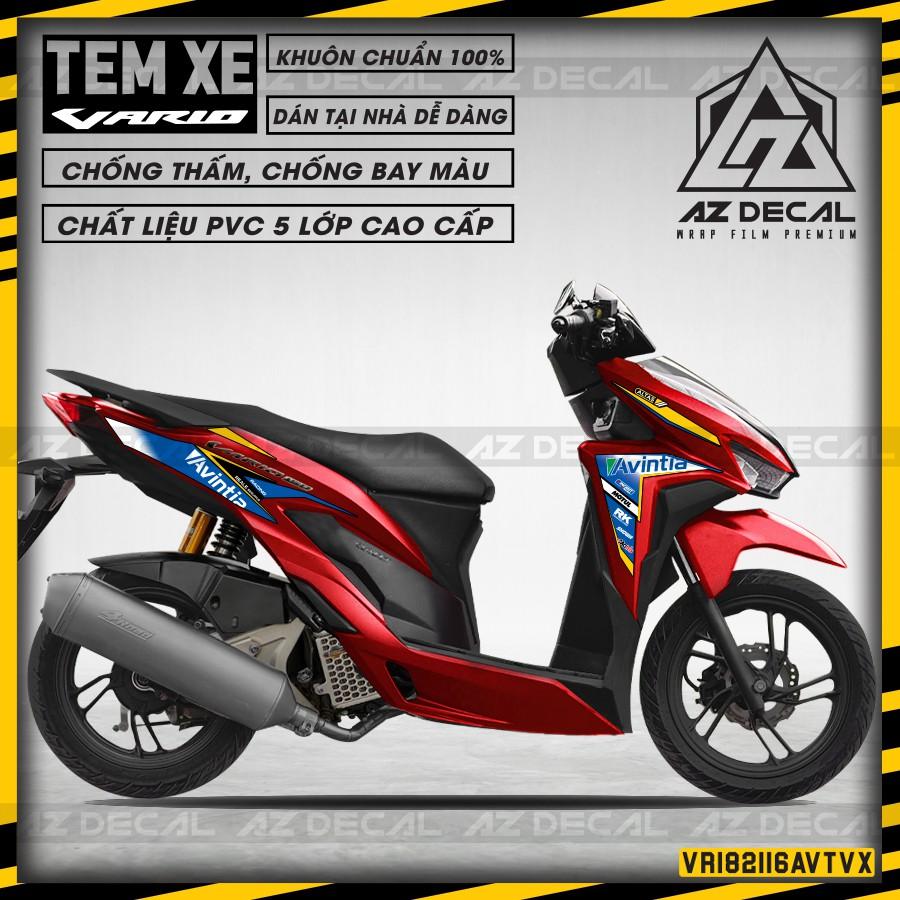 Tem Rời Xe Vario 150 Mẫu Avintia | VR182116AVT | Decal Chế Xe Máy Chất Liệu PVC Cao Cấp - Xanh Đen