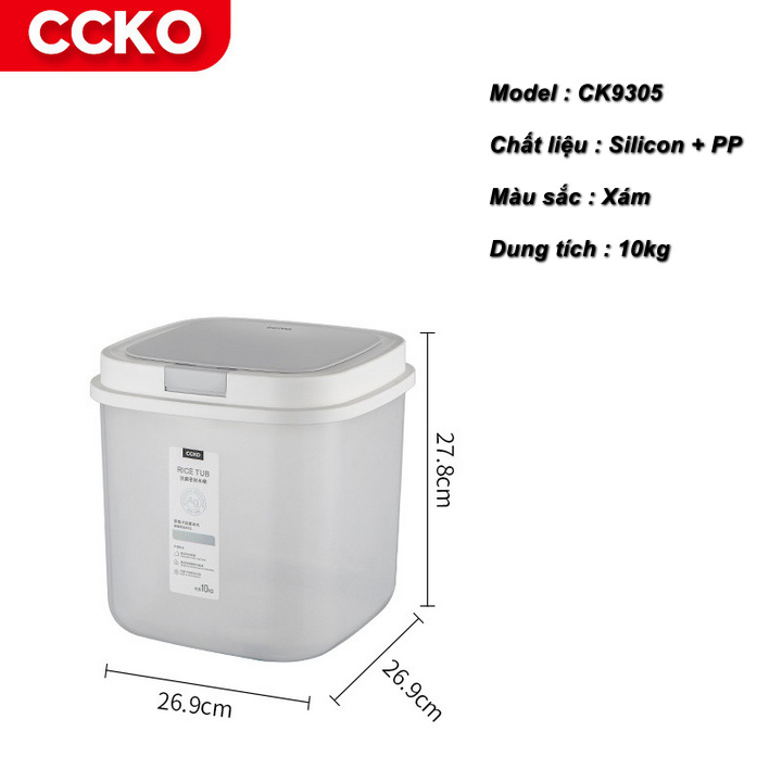 Thùng đựng gạo, ngũ cốc CCKO CK9305 10kg  - Home and Garden