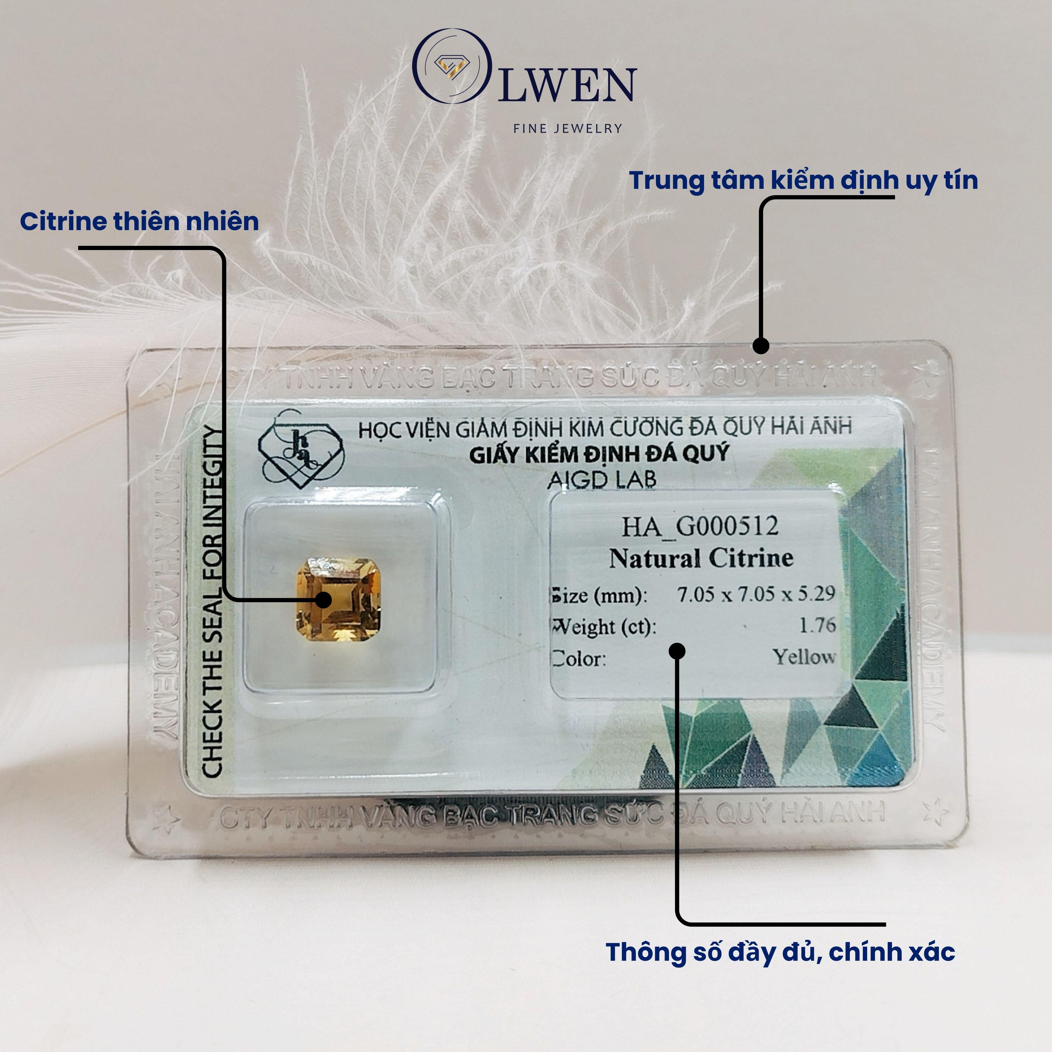 Viên đá thạch anh vàng ( citrine ) thiên nhiên  HA_G000512