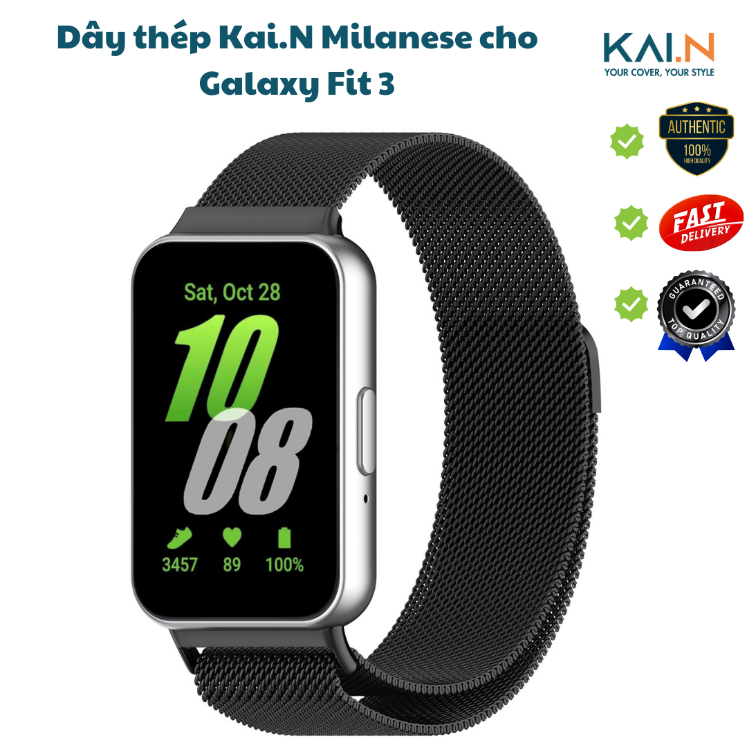 Dây Đeo Thép Thay Thế Dành Cho Samsung Galaxy Fit 3, Kai.N Milanese Pro_ Hàng Chính Hãng