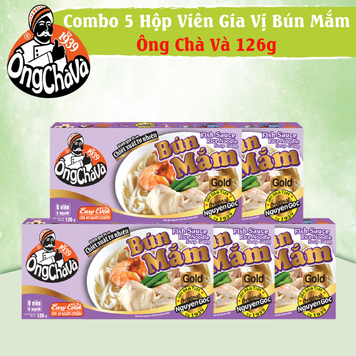 Combo 5 Hộp Viên Gia Vị Bún Mắm Ông Chà Và 126g
