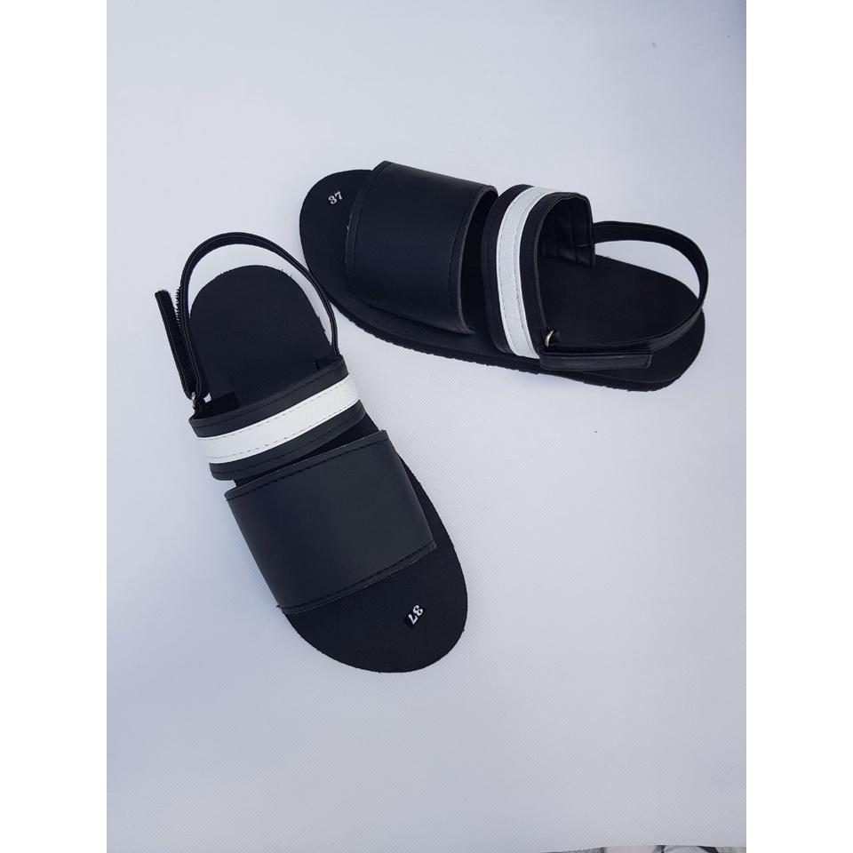 sandal đồng nai xăng đan nam và nữ ( đế đen quai đen phối trắng ) size từ 34 nữ đến 43 nam