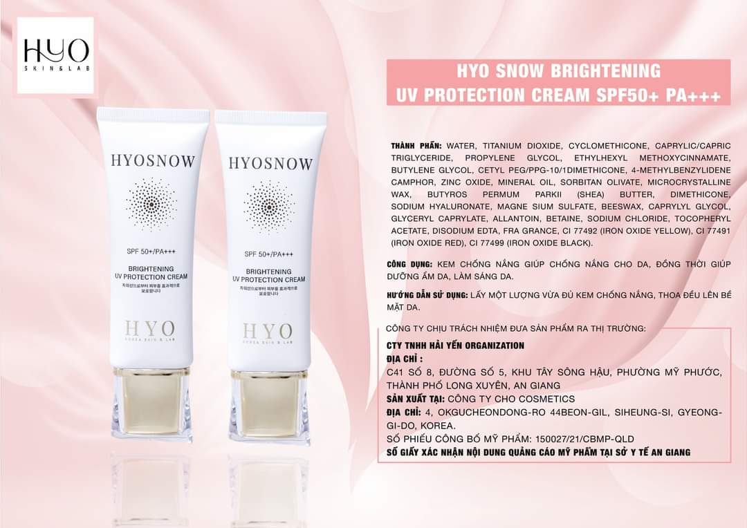 Kem chống nắng cao cấp HYOSNOW 50g - Hàn Quốc