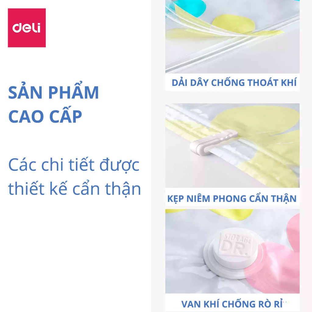 Túi Hút Chân Không Đựng Quần Áo, Chăn Ga Gối, Thú Bông Deli - Loại Dày Cao Cấp, Nhiều Hoạ Tiết, Bảo Vệ Quần Áo, Chăn Ga Khỏi Ẩm, Nấm Mốc, Chống Nước Tuyệt Đối