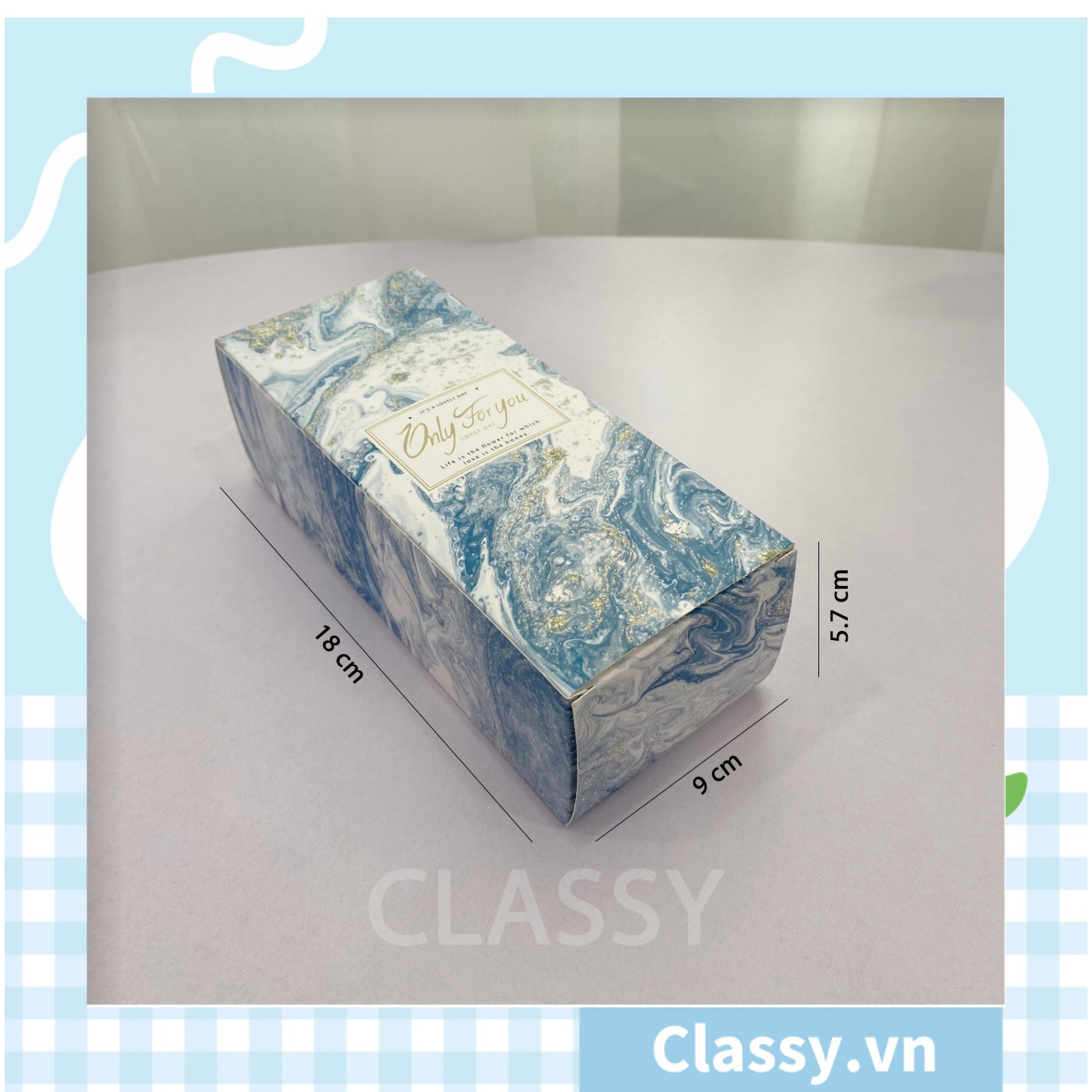 XÉ LẺ túi giấy +Hộp quà lớn +02 Hộp mini quà tặng hoạ tiết đá cẩm thạch, In chữ Only For You phong cách châu Âu