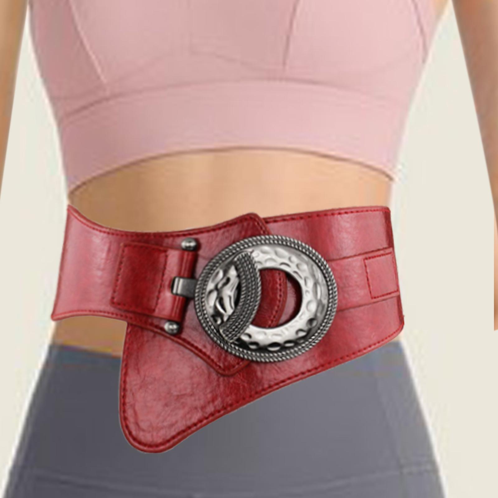 Women Waist Belt Wide PU Leather Elastic Cummerbunds for Wedding Skirt Girls