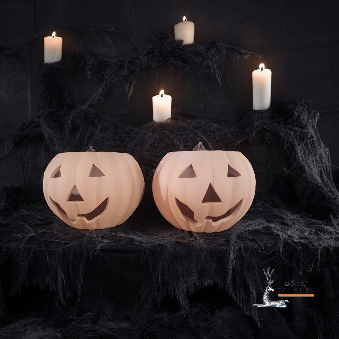 Bí Ngô Halloween Size Nhỏ 20x20x15cm - Tượng Decor Sự Kiện, Lễ Hội, Halloween