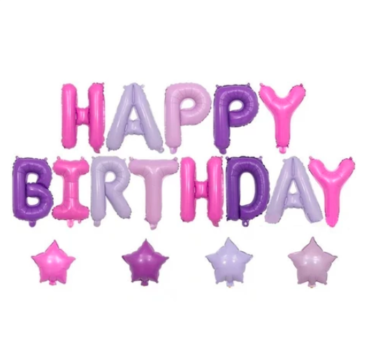 Bóng chữ happy birthday nhiều màu