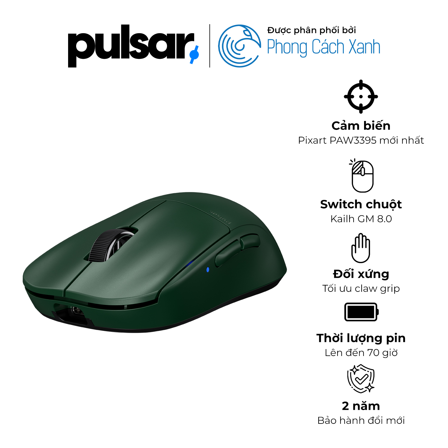 Chuột không dây siêu nhẹ Pulsar X2 Wireless Mini - Founder's Editon - Hàng Chính Hãng