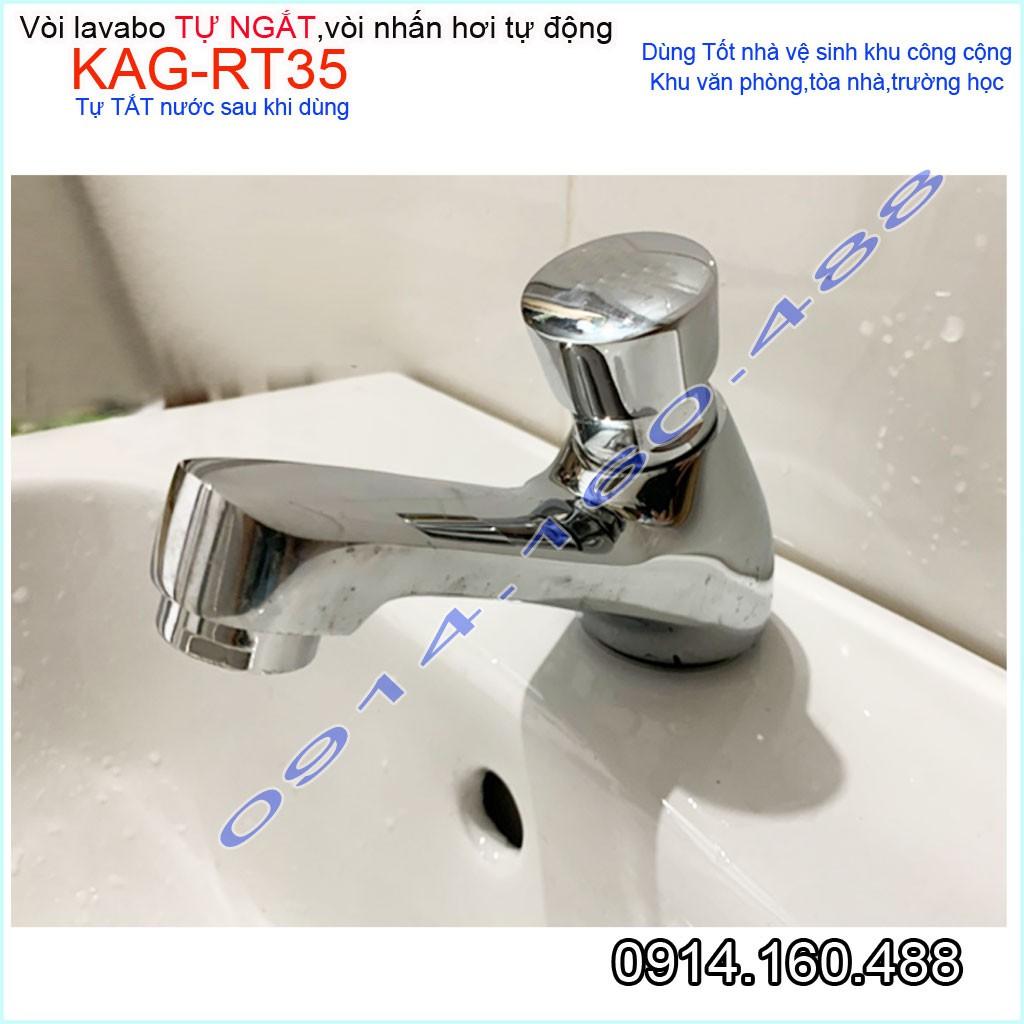 Vòi lavabo tự ngắt nước KAG-RT35, Vòi bán tự động, vòi ấn tay tự động tiêt kiệm nước tốt sử dụng tốt