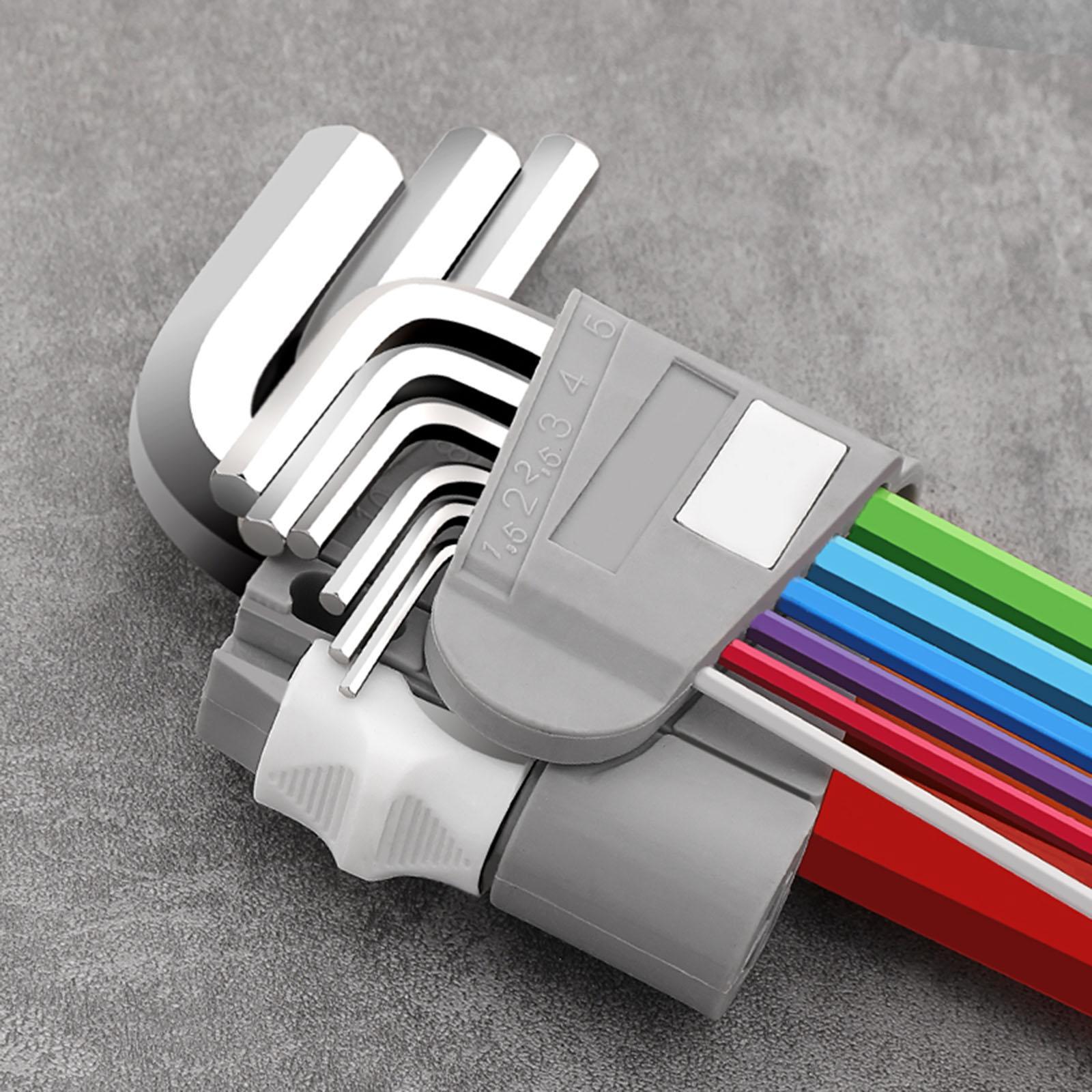 9Pcs Allen Wrench Set Hand Tools Hex Wrench Screwdriver Metric Hexagon Spanner for Car Maintenance