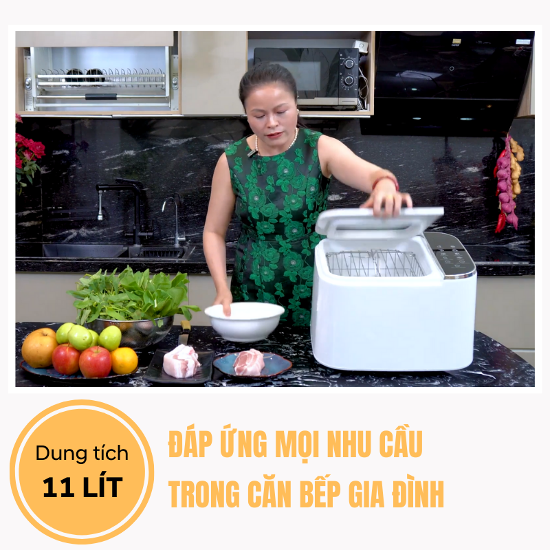 Máy khử độc thực phẩm đa năng Dr,zone Ozone is Life Ecomama công nghệ Ozone & sóng siêu âm - Dung tích 11L- Hàng chính hãng