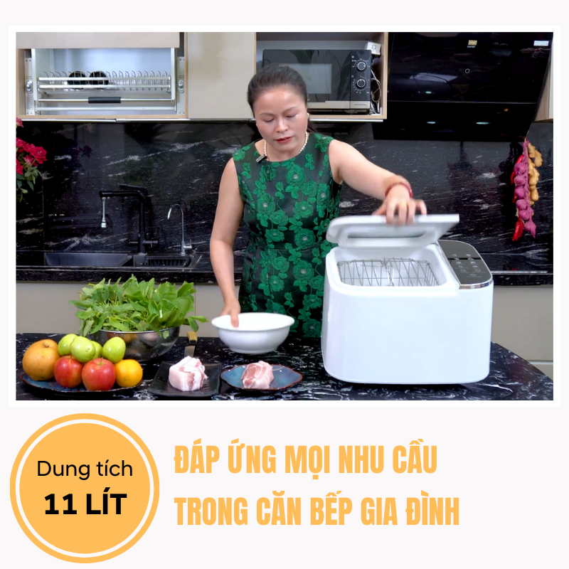 Máy khử độc thực phẩm đa năng Dr,zone Ozone is Life Ecomama công nghệ Ozone &amp; sóng siêu âm - Dung tích 11L- Hàng chính hãng