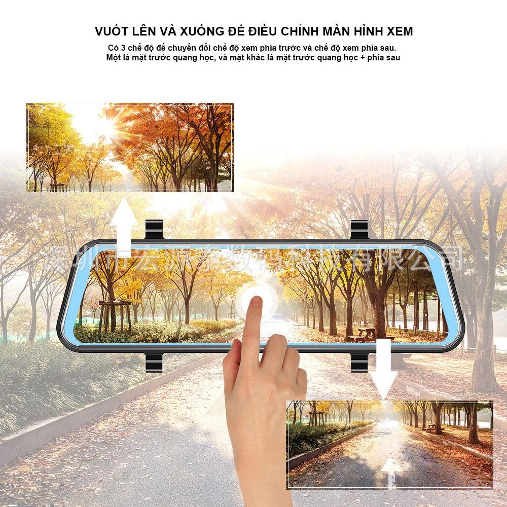 camera hành trình gương kết nối điện thoại X10 plus