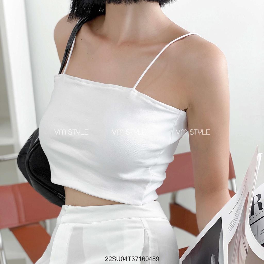 Áo thun 2 dây croptop VM STYLE trơn nhiều màu 22SU04T371604