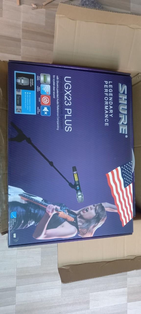 Micro SHURE UGX 23 Plus Vỉ Tím, Tự Ngắt, Hát Nhẹ, Tiếng Tròn - Full Box - Model 2022