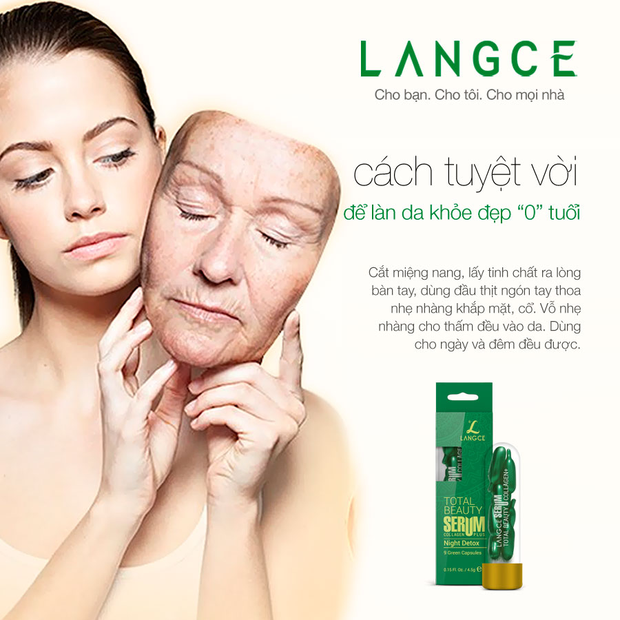 SERUM COLLAGEN+ ĐẸP DA VIÊN NANG XANH LANGCE