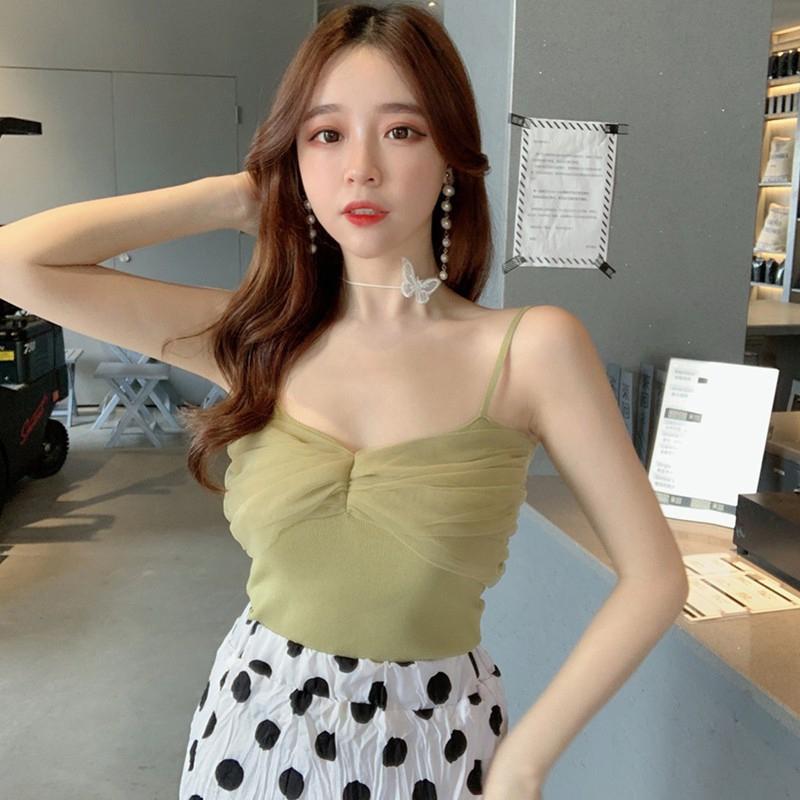 Áo hai dây cổ chữ V thời trang cho nữ