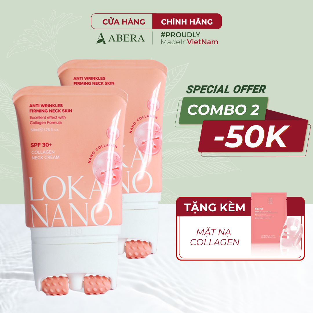 [Combo 2] Kem dưỡng da cổ Loka Nano Abera Chăm Sóc, Phục Hồi Da Cổ, Lấy Lại Sự Đàn Hồi Của Tuổi Xuân